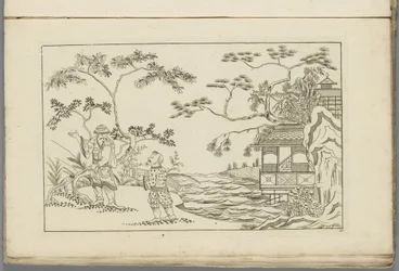 Deux hommes chinois dans un paysage
