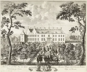 Arrivée de Guillaume III au pavillon de chasse, Hof te Dieren, 1691