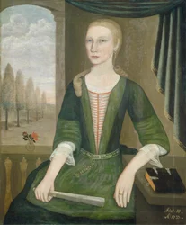 Jeune dame avec un éventail, 1737