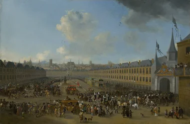 Tournoi à la Place des Vosges à Paris, ca 1665