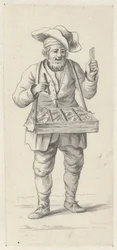 Vendeur de rue proposant des peignes et des aiguilles
