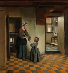 Femme avec un enfant dans un garde-manger, c.1656-60