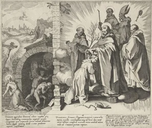 Catherine en prière / Vision de Catherine / Catherine devient dominicaine (Scènes de la vie et des miracles de Sainte Catherine de Sienne)