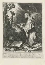 Saint François, agenouillé devant un crucifix