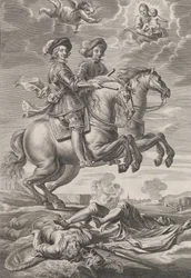 Planche 10 : Le roi de Hongrie et Ferdinand à cheval, de 