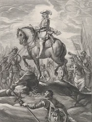 Ferdinand à cheval traversant les Alpes, de Guillielmus Becanus