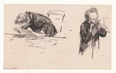 Deux croquis du ministre Heemskerck à la Deuxième Chambre