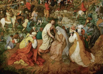 Jésus portant la croix (peinture sur bois de chêne)