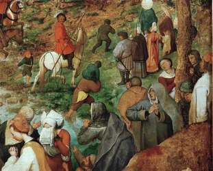 Jésus portant la croix (peinture sur bois de chêne)