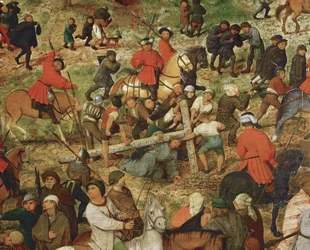 Jésus portant la croix (peinture sur bois de chêne)