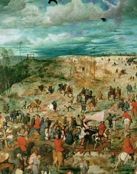 Jésus portant la croix (peinture sur bois de chêne)