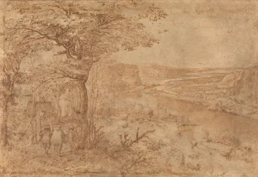 Paysage avec pèlerins