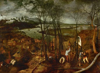 Le jour sombre. Extrait de la série de six tableaux Les Saisons (tableau)