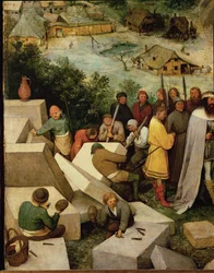 La tour de Babel (peinture sur bois de chêne)