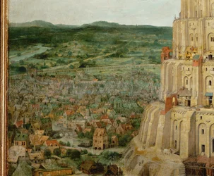 La tour de Babel (peinture sur bois de chêne)