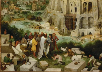 La Tour de Babel (peinture sur bois de chêne)