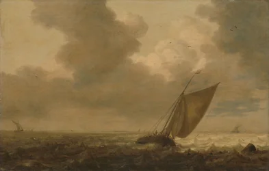 Un bateau à paquets naviguant face au vent