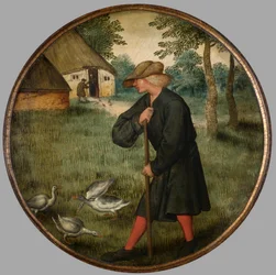 Qui sait pourquoi les oies marchent pieds nus?, c.1594