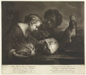 Deux enfants avec des lapins