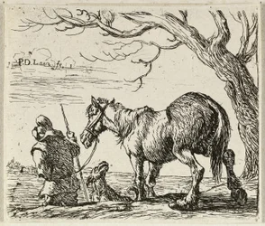 Agriculteur avec cheval