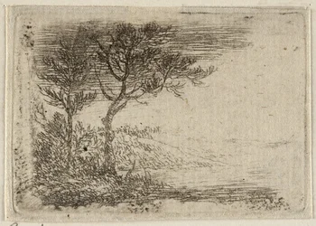 French : Paysage avec deux arbres