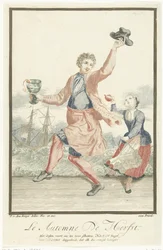 Homme dansant avec un verre à la main