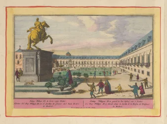 Statue équestre de Philippe II à Madrid (Theatrum Hispaniae)