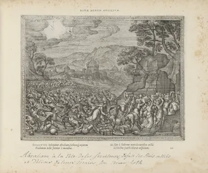 Abraham libère Lot (séries: Emblemata Sacra, Imagines et figurae bibliorum)
