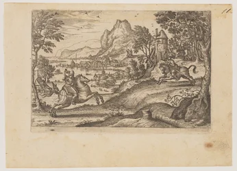 Deux cavaliers et un bouvier