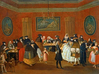 Le Ridotto : scène de mascarade ... (peinture sur toile)