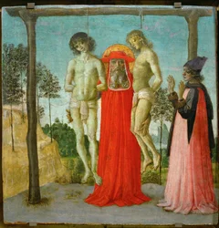 Saint Jérôme soutenant deux jeunes pendus ...