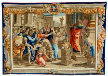 Tapisserie du XVIIe siècle représentant le sacrifice de Lystra