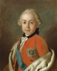 Portrait du tsarévitch Paul de Russie (1754-1801) (huile sur toile)