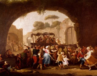 Scène de danse et fête populaire à Naples (détail)