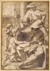 Groupe familial dans un intérieur