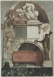 Conception pour une fresque de la tombe d