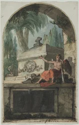 Projet de fresque pour la tombe de Vincenzo Martinelli (1737-1807) à la Chartreuse de Bologne