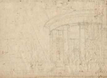 Fantaisie architecturale sur un temple rond avec une galerie (verso)