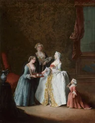 Dame à sa toilette, fin des années 1740