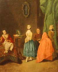 Essayer une robe, par Pietro Longhi (1701-1785)