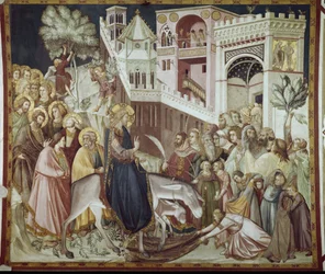 Entrée du Christ à Jérusalem - Fresque de Pietro Lorenzetti (1280-1348)