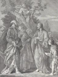 Conversion de Zachée, avec le Christ à droite s