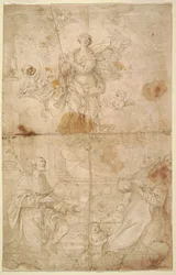 Dessin, Ascension de la Vierge, vers 1630-40