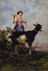 Chevrier avec chèvre