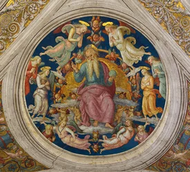 Dieu le Père avec des anges de la Stanza dell