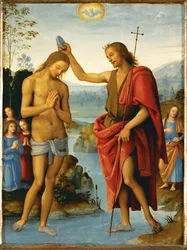 Le baptême du Christ (peinture sur bois)