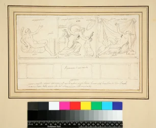 Un mur avec trois panneaux