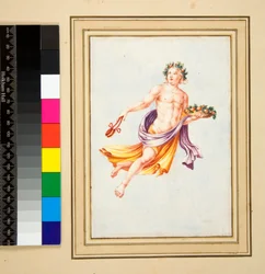 Figure masculine avec une guirlande de feuilles