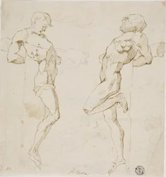 Études pour les voleurs sur la croix (recto), esquisse de figures (verso)