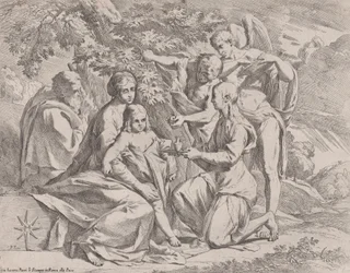 La Sainte Famille nourrie par des anges, vers 1642-44